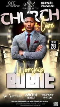 Church Service Event Ad Design Template Instagram-Story