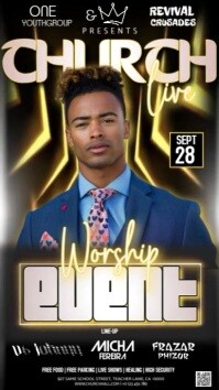 Черный Church Event Instagram Story Template