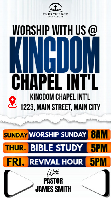 church service flyer História do Instagram template