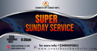 CHURCH SERVICE FLYER delt Facebook-billede template