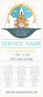 White Church Service Announcement Rack Card Template