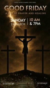 Church Service / Good Friday poster Instagram-verhaal template