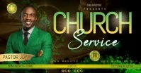 Church Service Green Facebook Shared Image template