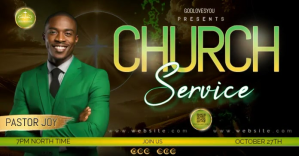 Czarny Church Service Immagine condivisa di Facebook Template