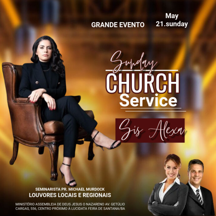 Copy of Church Service Instagram Post | PosterMyWall