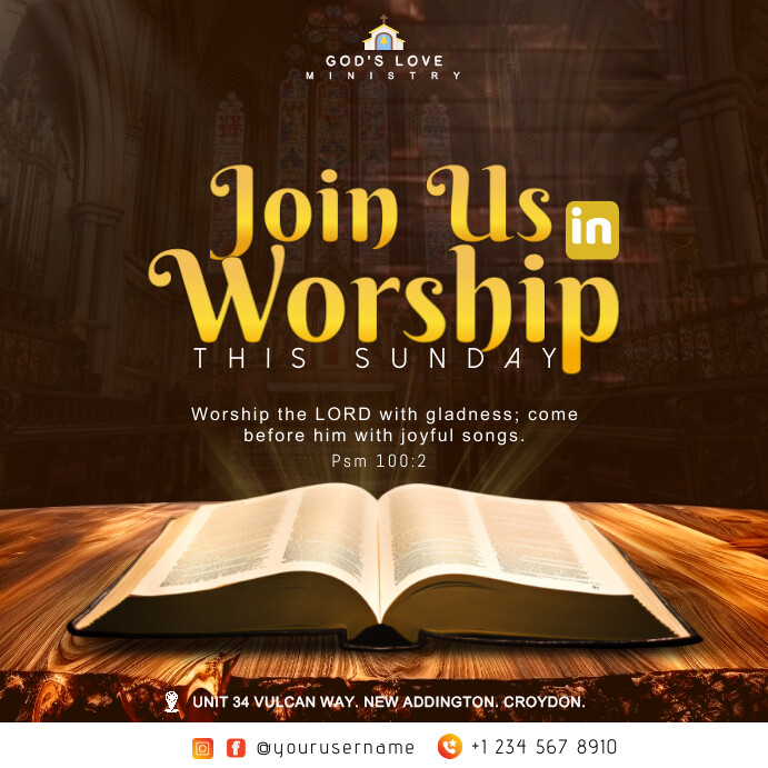 Sunday Worship Invitation Template | PosterMyWall