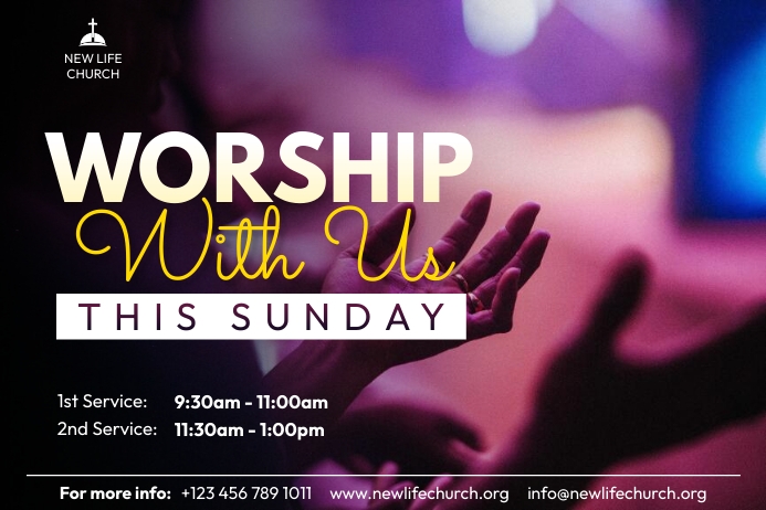 Church Service Invitation Flyer Template | PosterMyWall