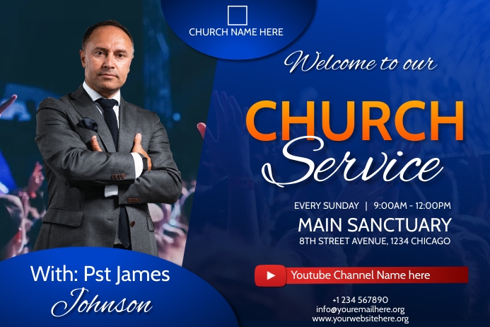 Copy of church service invitation flyer | PosterMyWall