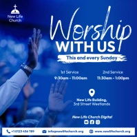 Church Service invitation flyers Instagram Post template