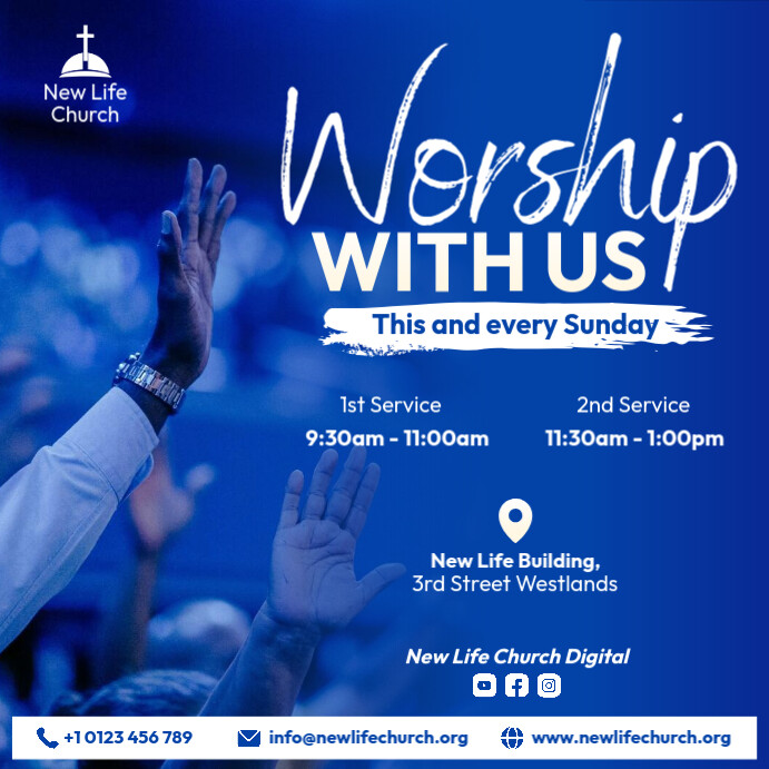 Church Service invitation flyers Template | PosterMyWall