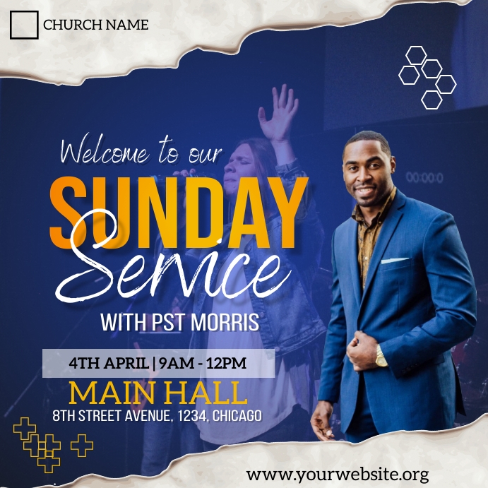church service invitation poster Template | PosterMyWall