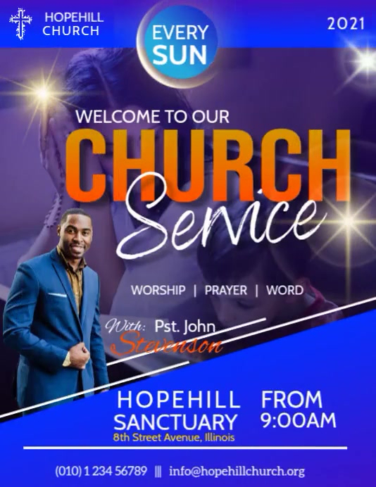 Copy of church service invitation poster | PosterMyWall