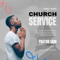 church service minimal Instagram-opslag template