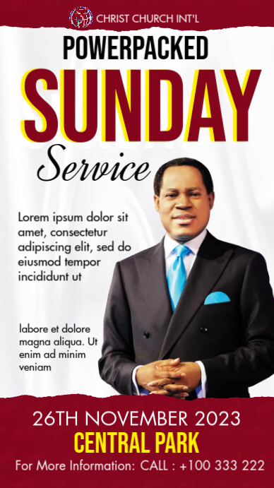 CHURCH Service POSTER BANNER template Digital na Display (9:16)