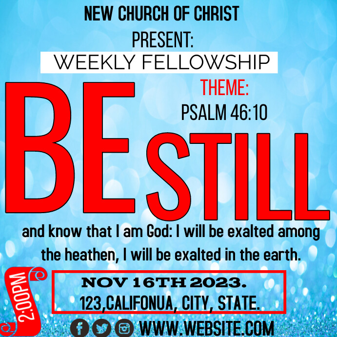 Church service poster design template
