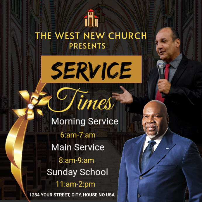 Christian Service Program Plantilla de CHURCH SERVICE Program | PosterMyWall
