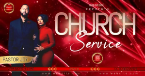 Red Church Service Gedeelde afbeelding op Facebook Template