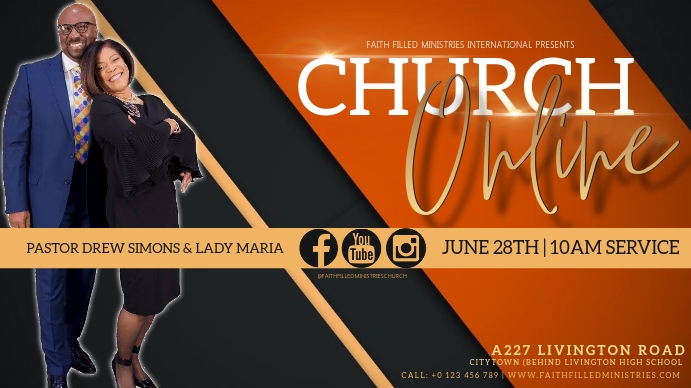 CHURCH SERVICE SERMON AD TEMPLATE YouTube Thumbnail