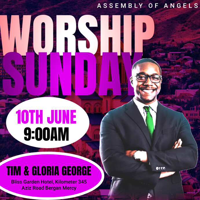 church service social media poster Wpis na Instagrama template