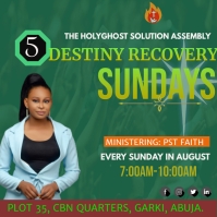 Turquoise Church service template Instagram Post
