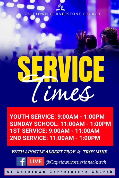 church service time poster Template | PosterMyWall