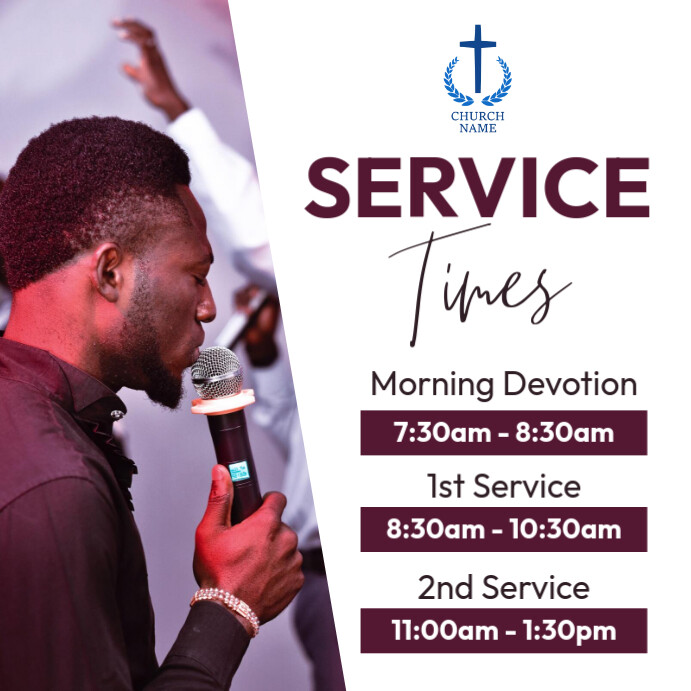 Church service times Template | PosterMyWall
