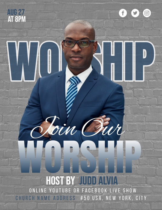 Plantilla de Church Services Ads | PosterMyWall