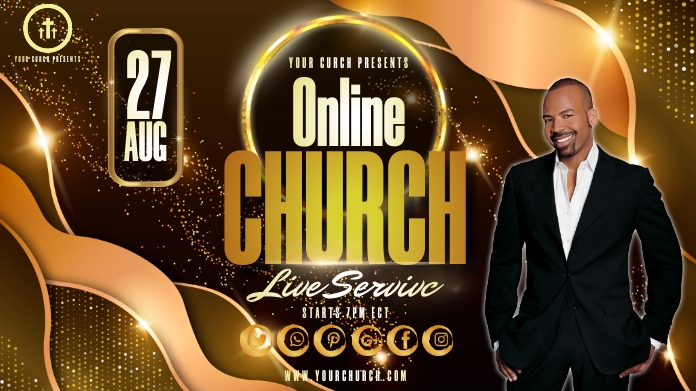 CHURCH SEVICE AD TWITTER POST FREE template