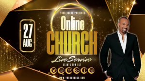 Black Online Church Service Wpis na Twittera Template