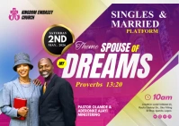 Church Singles and Married Postcard template