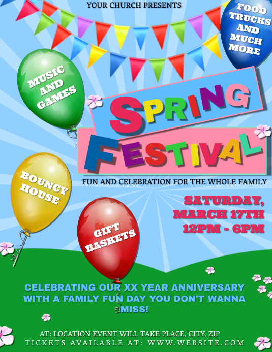 Church Spring Festival Event Template | PosterMyWall