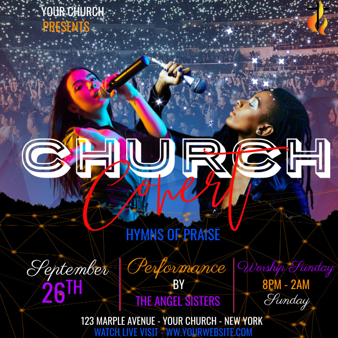 Modèle CHURCH SUNDAY CONCERT FLYER | PosterMyWall