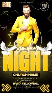 Черный Sunday Night Event Instagram Story Template