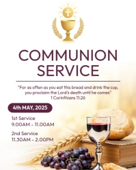 church sunday holy communion service poster template design Instagram Portrait
