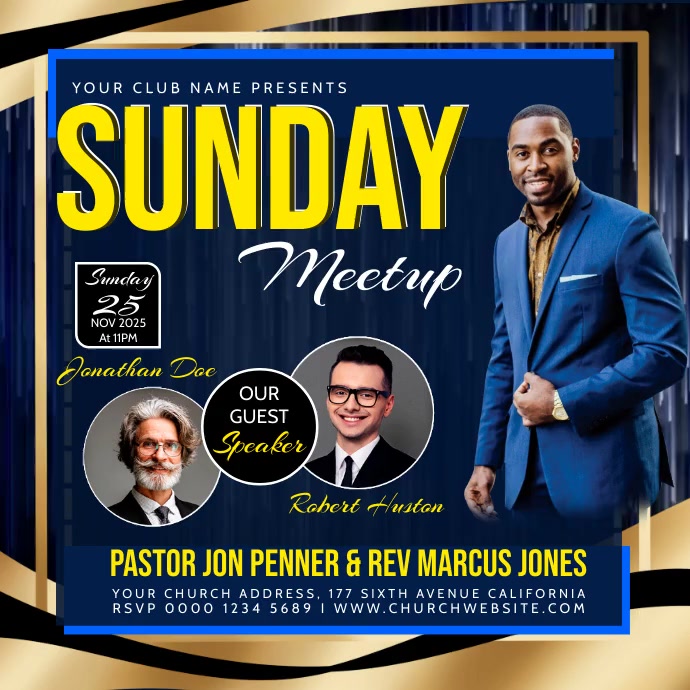 Weekly Meetup Post church sunday meetup Template | PosterMyWall