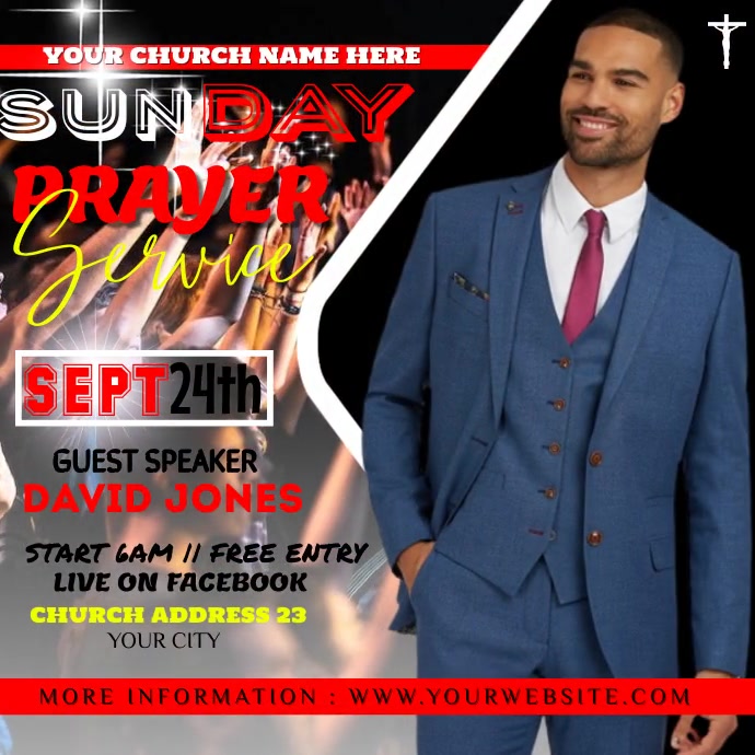 Modèle CHURCH SUNDAY PRAYER CONCERT FLYER | PosterMyWall