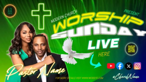 绿色 church sunday service ad design template YouTube Thumbnail