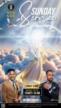 Church Sunday Service ad Instagram na Kuwento template