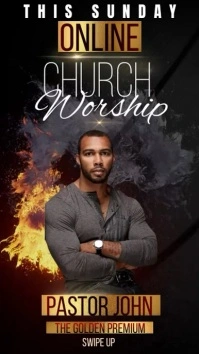 church sunday service ad instagram story template