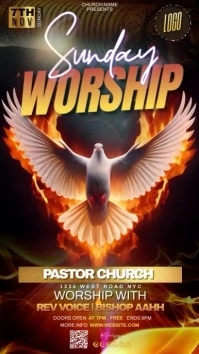 church sunday service ad instagram story Instagram-Story template