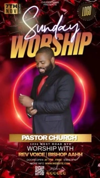 church sunday service ad instagram story Instagram-Story template