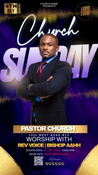 Church sunday service ad template Instagram Story