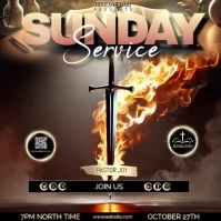 Church Sunday Service ad template Instagram na Post