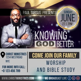 Church sunday service ad template Logótipo
