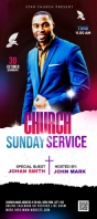 Church Sunday Service ads Rack Card template