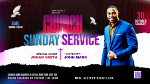 Black Church Service Facebook Cover Video Template