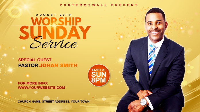 Church Sunday Service ads Twitter Plasing template