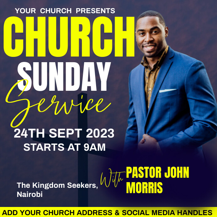 church sunday service Template | PosterMyWall