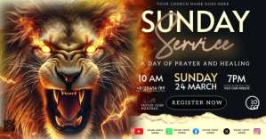 church sunday service ภาพที่แชร์บน Facebook template