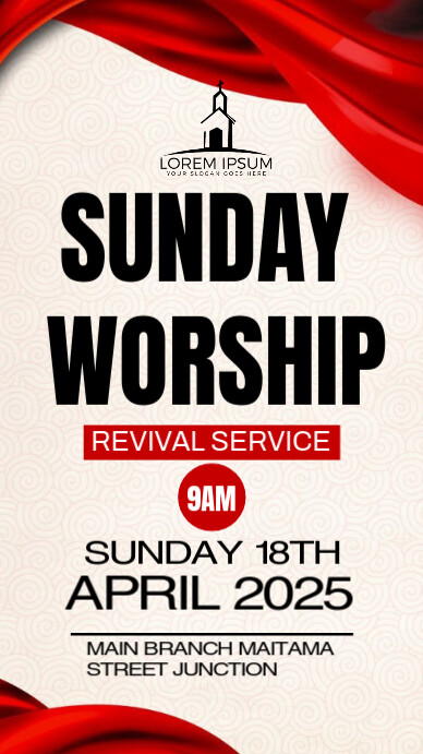 church sunday service Instagram na Kuwento template